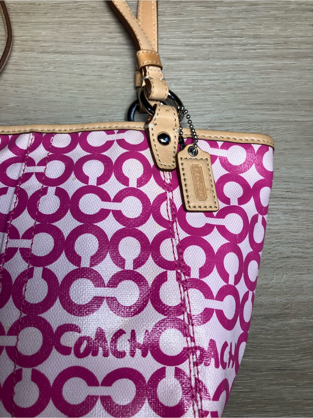 Coach Leah Op Art Signature Coated tote, bag, purse iconic "Op Art" - Picture 2 of 9
